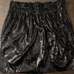 RACHEL Rachel Roy Black Sequin Skirt with Pockets